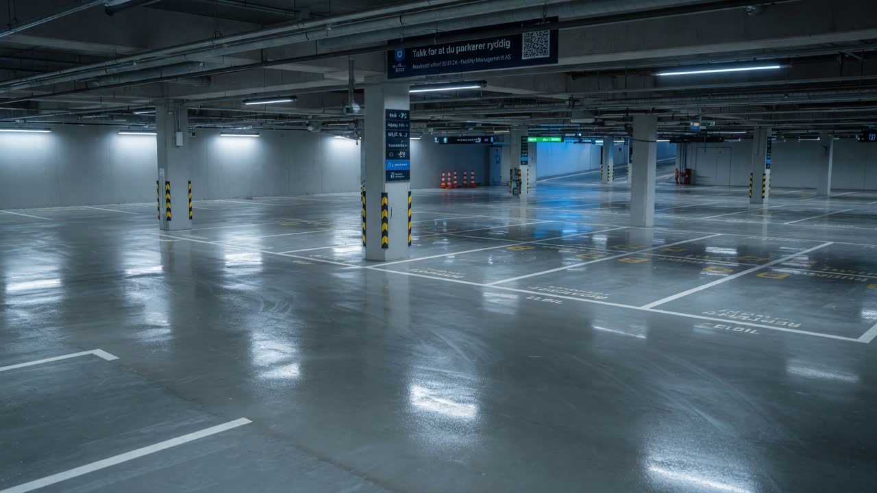 Ren og ryddig parkeringskjeller